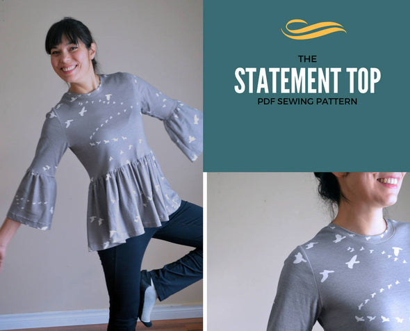 The Statement Top PDF sewing pattern - DGpatterns