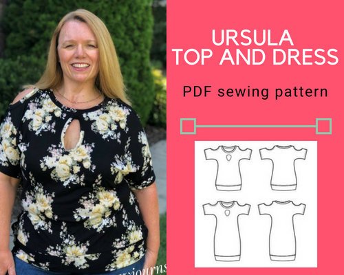 The Ursula Knit Top and Dress PDF sewing pattern - DGpatterns