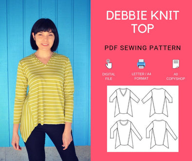 Debbie Knit Top PDF sewing pattern - DGpatterns