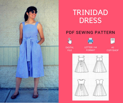 The Trinidad Dress PDF sewing pattern and step by step sewing tutorial - DGpatterns