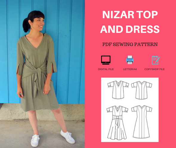 Nizar Top and Dress PDF sewing pattern - DGpatterns