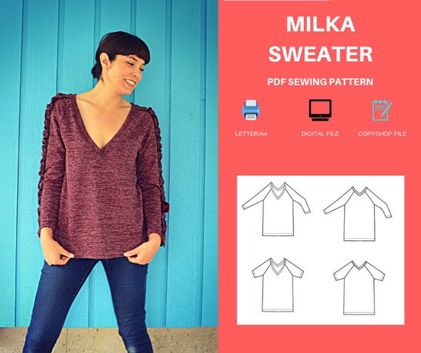 Milka Sweater PDF sewing pattern and printable sewing tutorial