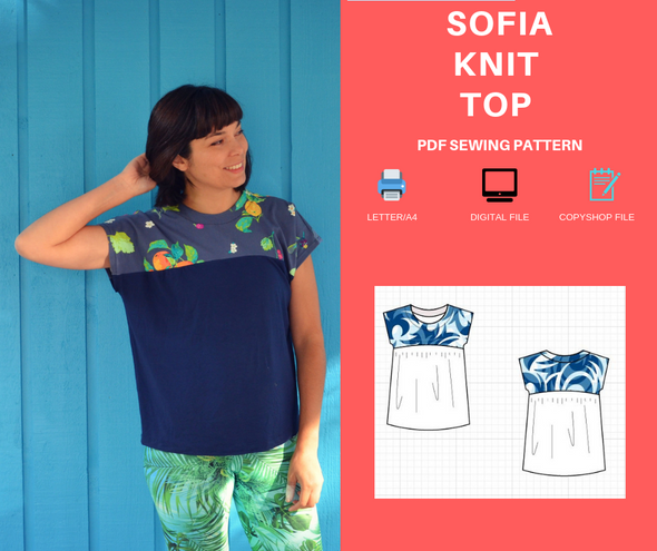 Sofia Knit Top PDF sewing pattern
