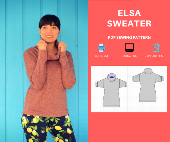 Elsa Sweater PDF sewing pattern and sewing tutorial