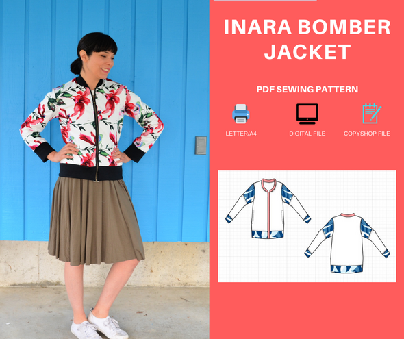 Inara Bomber Jacket PDF sewing pattern