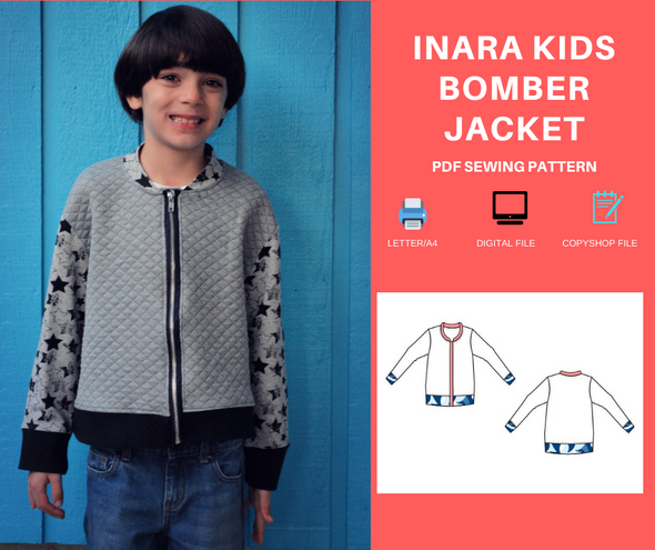 Inara KIDS Bomber Jacket PDF sewing pattern