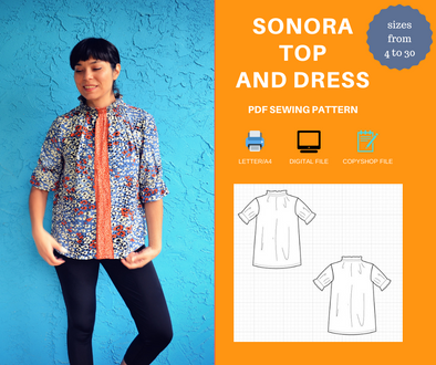 Sonora Top and Dress PDF sewing Pattern