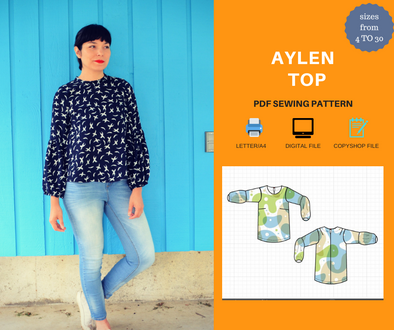 Aylen top For WOMEN PDF sewing pattern and sewing tutorial