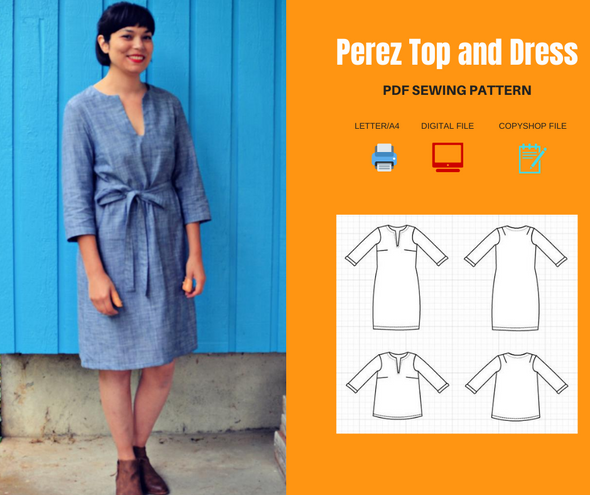 Perez Top, dress PDF sewing pattern