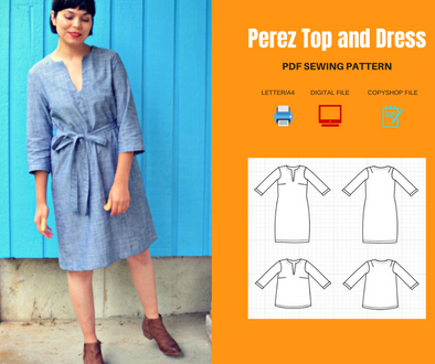 Perez Top, dress PDF sewing pattern