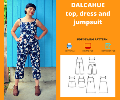 dalcahue Top, dress and jumpsuit PDF sewing pattern