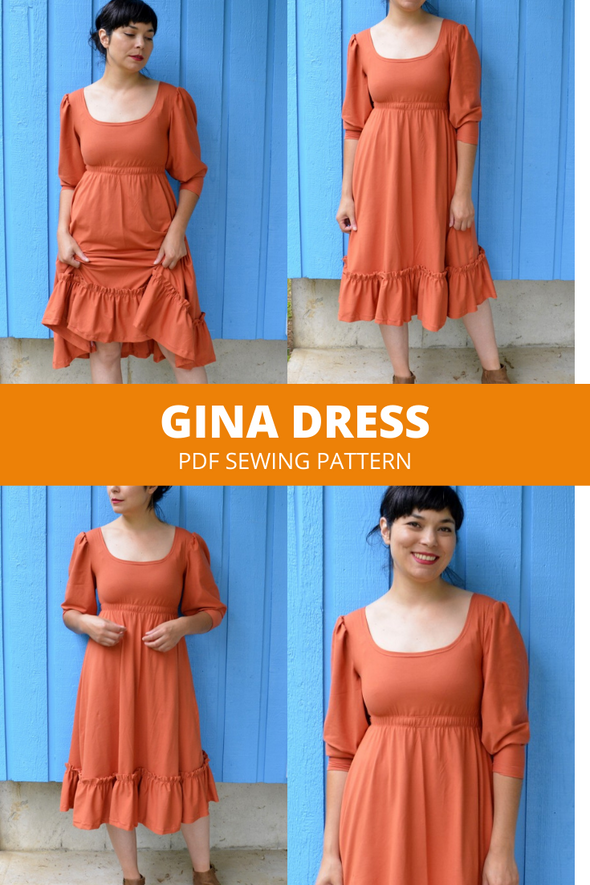 Gina Dress PDF sewing pattern and tutorial