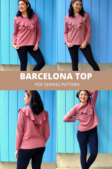 Barcelona Sweater Pattern PDF sewing tutorial including sizes 4 to 30