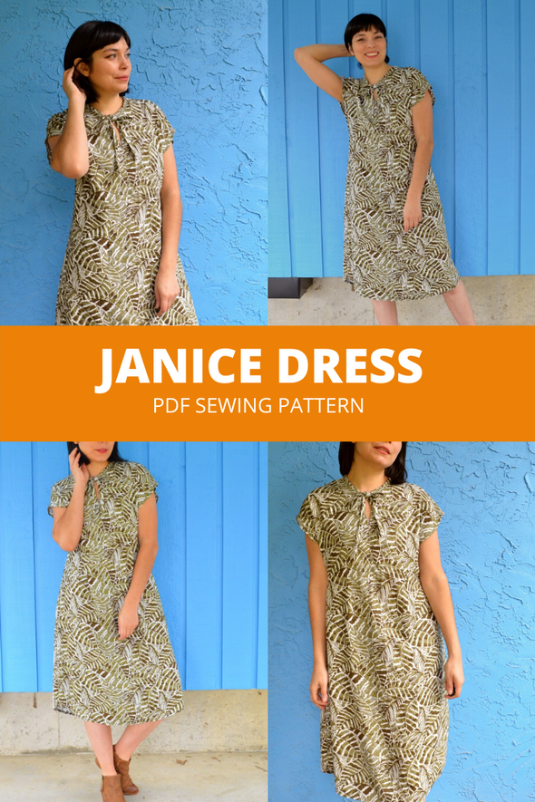 JANICE DRESS FOR WOMEN PDF sewing pattern and sewing tutorial – DGpatterns