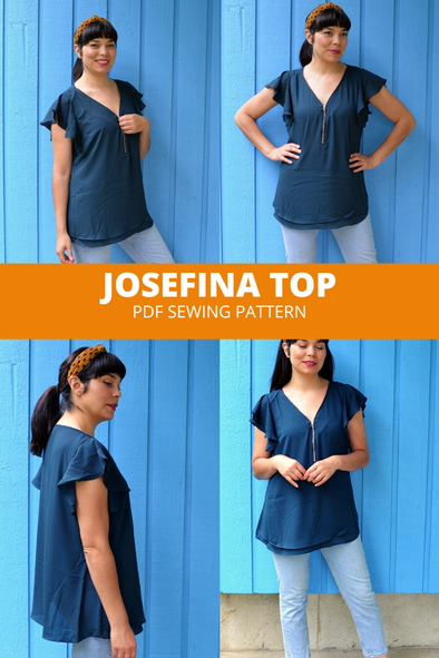 Josefina top PDF sewing pattern and printable sewing tutorial