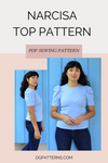 Narcisa top PDF sewing pattern and printable sewing tutorial