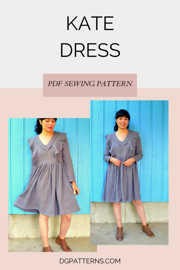 Kate Dress PDF sewing pattern and printable sewing tutorial