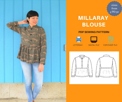 Millaray top For WOMEN PDF sewing pattern and sewing tutorial