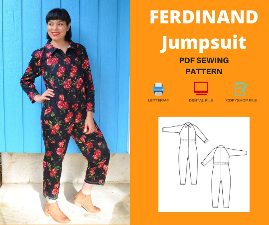 Ferdinand Jumpsuit For WOMEN PDF sewing pattern and sewing tutorial