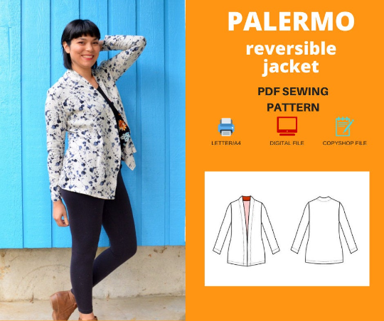 Palermo Jacket For WOMEN PDF sewing pattern and sewing tutorial