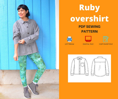 Ruby Overshirt PDF sewing pattern and Sewing tutorial