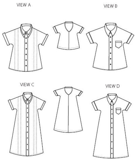 The Ashley Kimono Shirt and Dress PDF pattern - DGpatterns