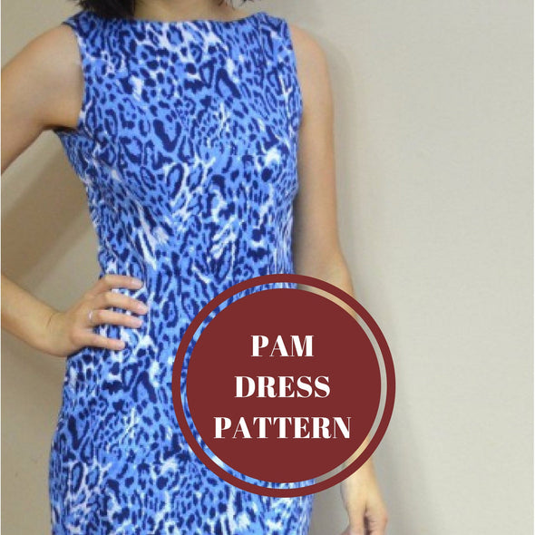 Pam Dress Pattern:  Instant PDF download sewing pattern for women dress - DGpatterns