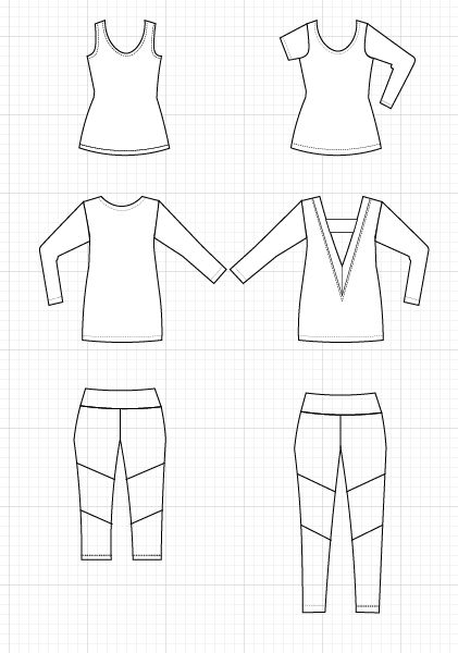 Cutout Cardigan, tank top and leggings - DGpatterns