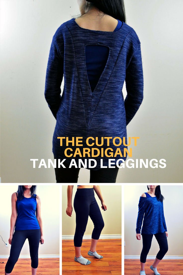 Cutout Cardigan, tank top and leggings PDF sewing pattern – DGpatterns