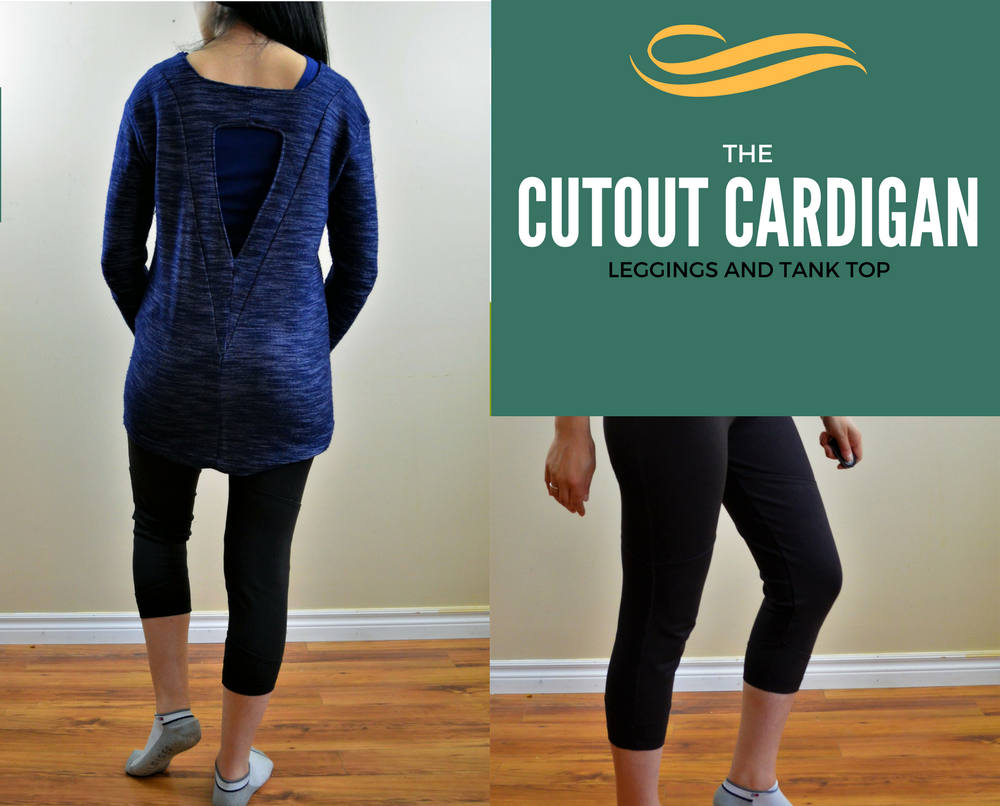 Cutout Cardigan, tank top and leggings PDF sewing pattern – DGpatterns