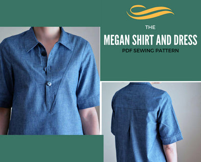 Megan Shirt:  PDF printable Sewing Pattern - DGpatterns