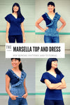 Marsella Faux Wrap top and dress PDF printable sewing pattern - DGpatterns