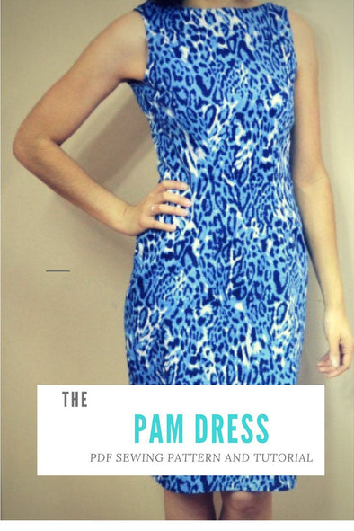 Pam Dress Pattern:  Instant PDF download sewing pattern for women dress - DGpatterns