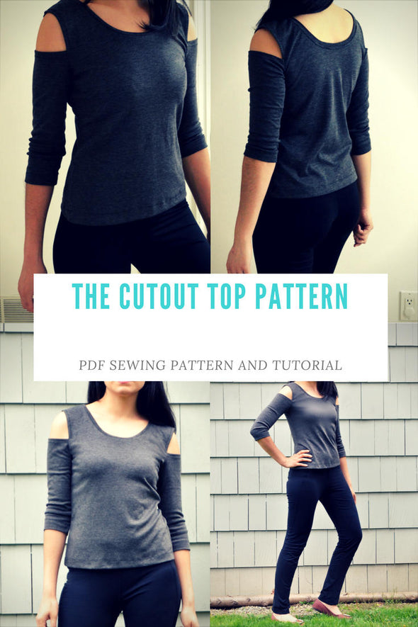 The Cold Shoulder Knit Top PDF printable sewing Pattern and Sewing tutorial including sizes 4 to 22 - DGpatterns