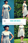 High Low Skater Dress PDF printable sewing pattern and Step by Step sewing tutorial in size 4 to 22 for women - DGpatterns