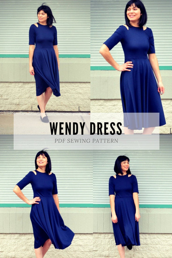 The Wendy Dress PDF sewing pattern and Step by step sewing tutorial for women, sizes 4 to 22 - DGpatterns