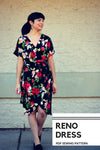The Reno Dress PDF sewing pattern and step by step sewing tutorial for women.  Pattern available in sizes 4 to 22 with illustrated sewing - DGpatterns