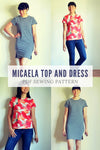 The Micaela Top and Dress PDF sewing pattern and step by step sewing tutorial - DGpatterns