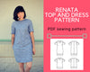 Renata Top and Dress PDF sewing pattern and tutorial - DGpatterns