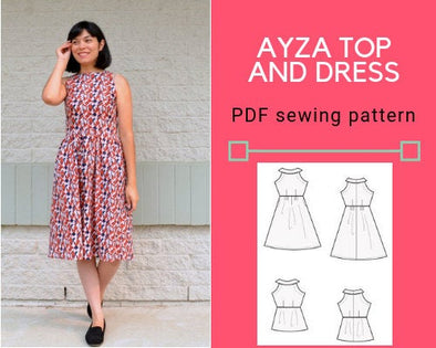 Ayza Top and Dress Printable PDF sewing pattern and tutorial - DGpatterns
