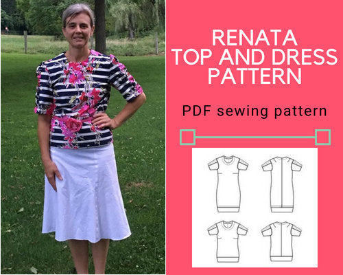 Renata Top and Dress PDF sewing pattern and tutorial - DGpatterns