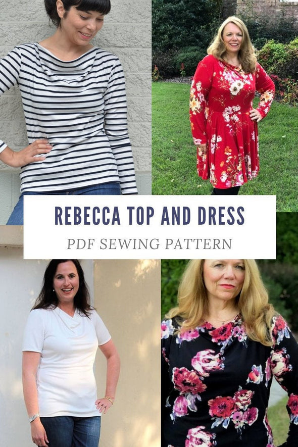 Rebecca Top and Dress PDF sewing pattern and tutorial for wome - DGpatterns