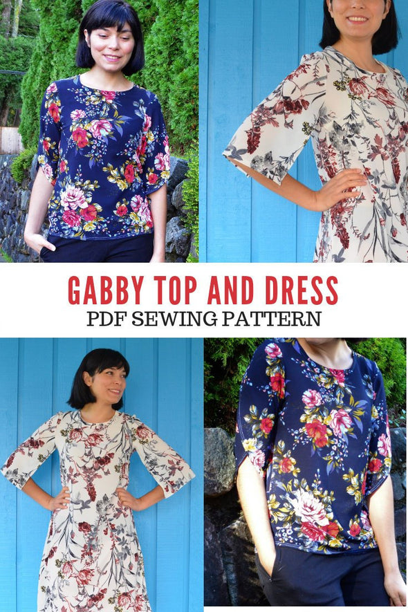 Gabby Top and Dress PDF sewing pattern and tutorial - DGpatterns