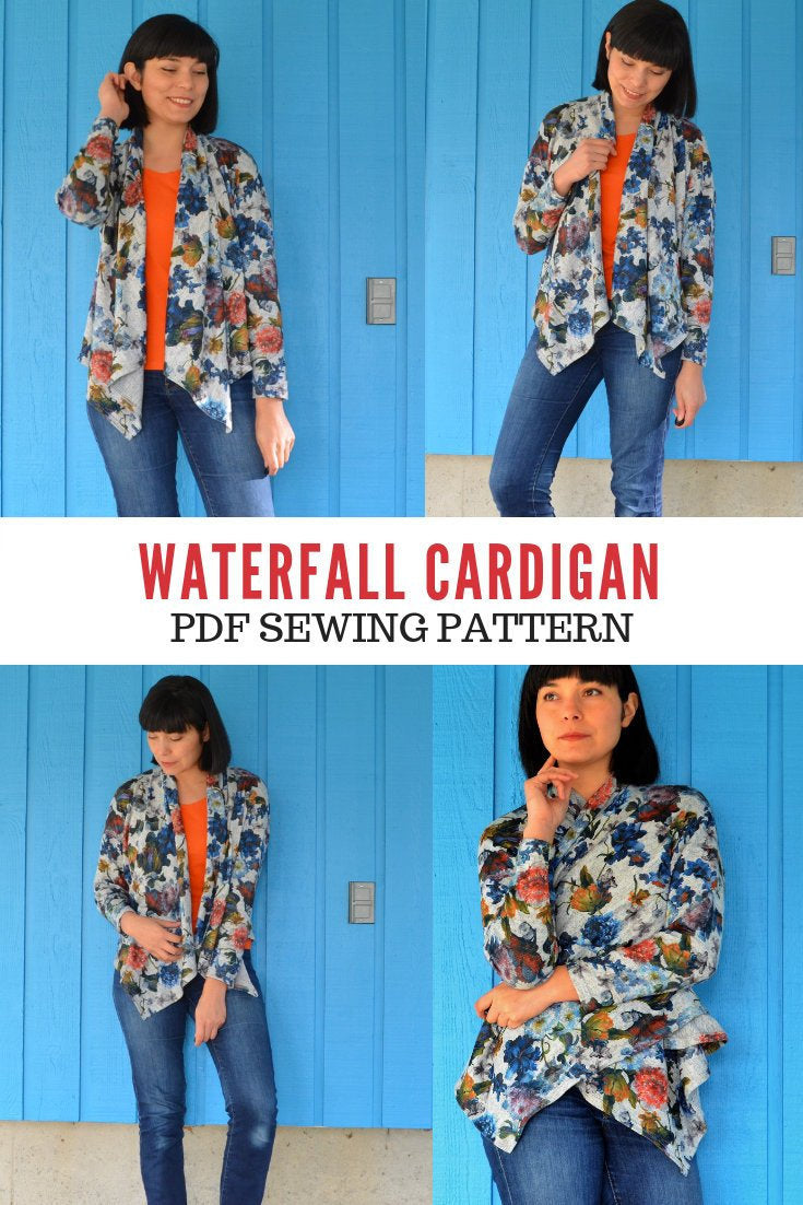 Waterfall Cardigan PDF sewing pattern and tutorial