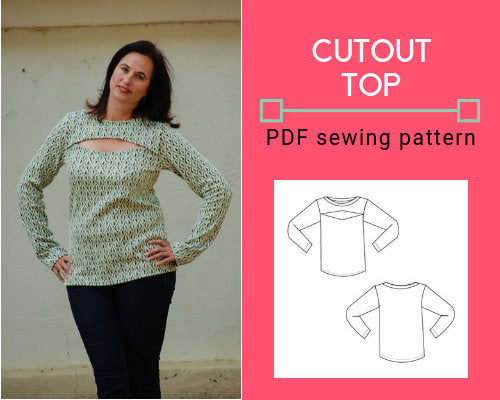 CUTOUT  top:  Printable PDF sewing pattern for women - DGpatterns