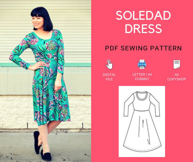 Soledad Dress PDF sewing pattern and tutorial - DGpatterns