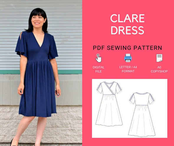 Clare Dress Pattern PDF sewing pattern - DGpatterns