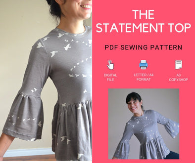 The Statement Top PDF sewing pattern - DGpatterns
