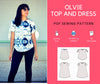 The Olvie Top and Dress PDF printable sewing pattern - DGpatterns