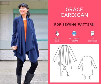 The Grace Cardigan PDF sewing pattern - DGpatterns